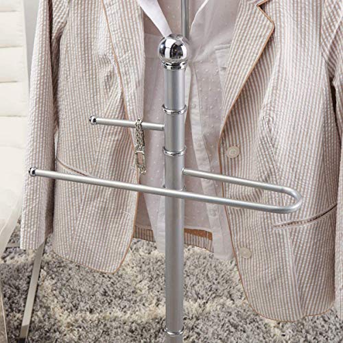StorageMaid Metal Suit Valet Stand - Gorgeous Chromed Metal with Finished Detail - Best Organization Solution for Bedrooms, Master Closets, and Dorm Rooms - Prime Gift Idea for Women