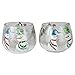 Home-X Snowmen Candleholders. Crackle Glass Candle Holders. Set of 2