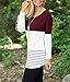 FOMANSH Womens Casual Color Block Tunic Tops Back Lace Red