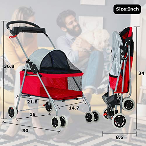 6 Best+Pet+Swanky+Stroller+Red