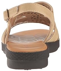 Easy Street Women's Bolt Flat Sandal, Stone, 8.5 Wide