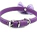 Bestpriceam Adjustable PU Leather Dog Puppy Pet Collars Knit Bowknot Necklace, 0.6 X 14.6-Inches, Purple