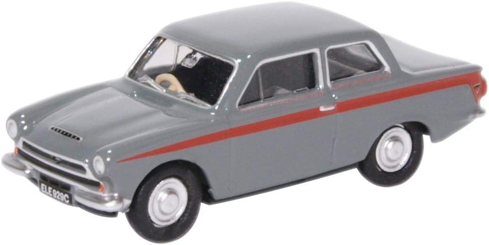 Oxford Diecast 76COR1008 Ford Cortina MkI Lombard Grey/Red, Grey,red
