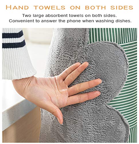 AARainbow 1 Pack Waterproof Oxford Cloth Adjustable Cooking Apron Easy to Use Chef Kitchen Smock Nail Bib Unisex Server Apron with 1 Big Pocket for Chef Women Kids Teen Girls Kids Men (Gray) - Thumbnail 4