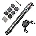 Body Mind 1 Mini Bike Pump Portable Aluminum Pump -Tire Pressure Gauge and Repair Kit with Ball Needle -Compatible to Electric, Mountain and Road Bicycles -Easy Change Presta and Schrader Valves