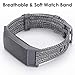 EZCO Compatible with Fitbit Charge 3 Bands, Woven Fabric Breathable Watch Strap Quick Release Replacement Wristband Accessories Man Woven Compatible with Charge 3 Fitness Smart Watch (S E Charcoal)