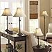 Dark brown Base/Faux-leather shade Lamp includes 1 floor lamp, 1 accent lamp and 2 table lamps - Set of 4﻿