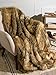 Best Home Fashion Amber Fox Faux Fur Full Throw Blanket 58