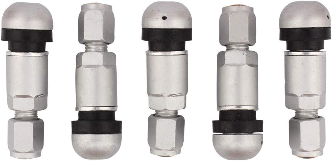 Winka Bolt-in Tire Valve Stem Caps Aluminum Car Tubeless Wheel Tire Valve Stems with Dust Caps Silver