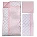 Trend Lab Pinky Sky 3 Piece Crib Bedding Set, Can Be Used As A Blanket Or A Playmat for Tummy Time, Includes Quilt, Fitted Crib Sheet and Skirt