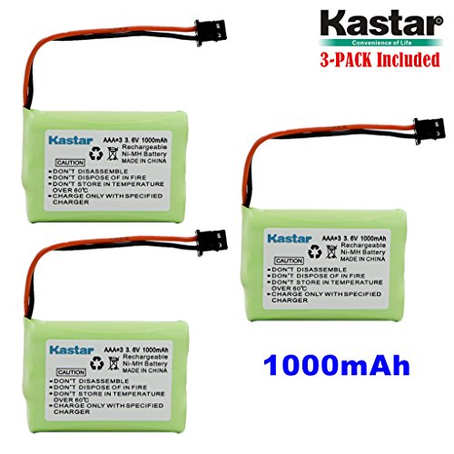 Kastar 3-PACK AAAX3 3.6V MSM 1000mAh Ni-MH Rechargeable Battery for Uniden Cordless Phone BT-446 BT446 BP-446 BP446 BT-1005 BT1005 TRU8885 TRU8885-2 TRU88852 TRU8888 TRU9460 TRU9465 TRU9480 TCX-800