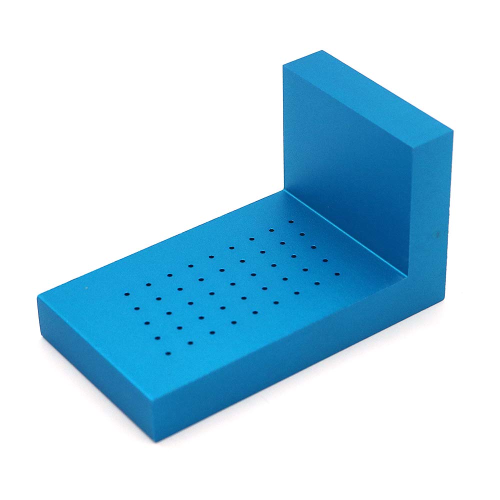 DollaTek Woodworking scribe ruler hole ruler aluminum alloy T-shaped ruler woodworking scriber DIY mini scriber-blue