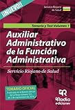 Image de Temario y Test Volumen 1. Auxiliar Administrativo de la Función Administrativa Servicio Riojano de Salud (Spanish Edition)