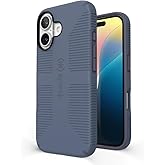 Speck CandyShell Grip iPhone 16 Case - Slim MagSafe - Mystery Blue/Faded Denim