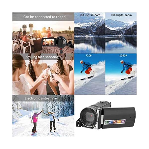 Dvh-450-Kamera, tragbarer Camcorder, 24-Millionen-Pixel-Kamera mit 18-fachem Digitalzoom, faltbarer 3-Zoll-Touchscreen… – Bild 5