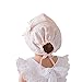 Bigface Up Baby Girls Eyelet Lace Breathable Bonnet Sun Protection Hat Christening Bonnet(Pink)