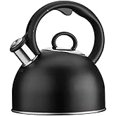 Cuisinart Tea Kettle, Matte Black Steam & Soothe Stainless Steel Stovetop 2 Qt whistling Tea Kettle Tea Pot , Hot water Teapo