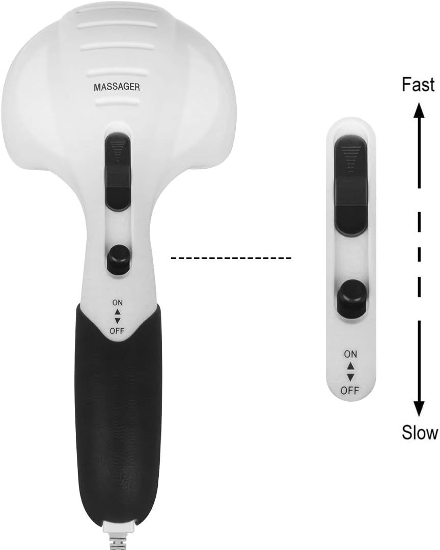 Handheld Neck Back Massager - Double Head Electric Full Body Massager - Deep Tissue Percussion Massage Hammer for Muscles, Arm, Neck, Shoulder, Back, Leg, Foot (Black): Health & Personal Care