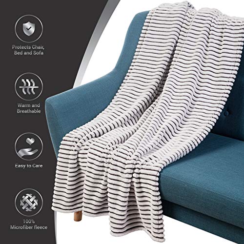 GREEN ORANGE Fleece Throw Blanket for Couch 50x60, Lightweight, Black