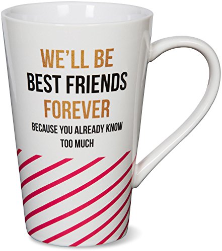 Pavilion Gift Company Best Friends Forever Ceramic Mug, 18 oz, Multicolor