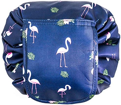 Portable Makeup Bag Large Capacity Lazy Travel Drawstring Cosmetic Pouch magic Beauty Bags for Women Girls Flamingo
