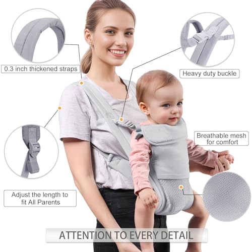 Shiaon Baby Carrier Newborn to Toddler, Cozy Baby Wrap Carrier(730lbs), Easily Adjustable