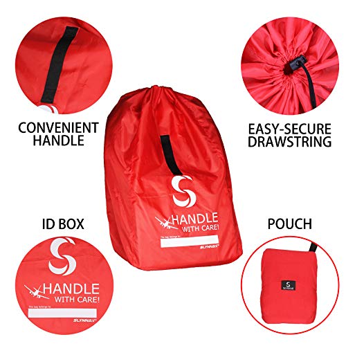 Slynnar Car Seat Travel Bag for Airplane Gate Check Bag Fits