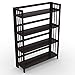 Stony Edge 4-Tier Folding Bookshelf | Espresso Wood Finish | 45x32x11.5 Inches | Book Shelf for Books and Trinkets | No Assembly Required | Foldable & Small Bookshelf for Home and Office
