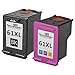SPEEDYINKS Remanufactured Ink Cartridge Replacement for HP 61 Ink High Yield 61XL Black Color to use with Deskjet 2600 (1 Black, 1 Tri-Color, 2-Pack) Compatible with HP Deskjet 2600 Printers