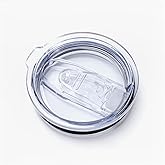 20oz Tumbler Replacement Lids 1 Pack,3inch Cup Mouth Compatible with YETI Rambler and More Tumbler Cups,Spill Proof Splash Resistant Silicone Sliding Covers, transparent