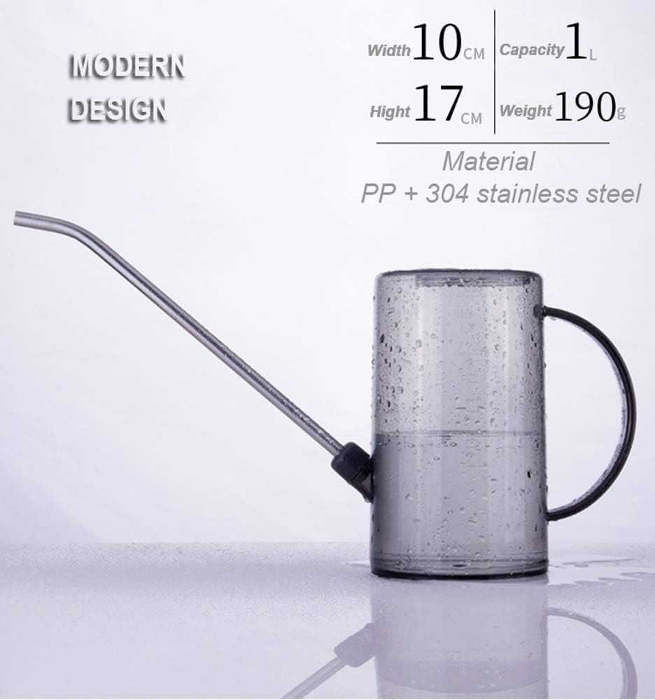 Watering Can Indoor, Small Watering Cans for House Plants, Succulents and Flowers, Long Spout, 1 Liter, with Bonus Plant Mister Spray Bottle (Grey) : Garden & Outdoor