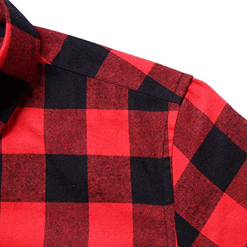Men's Plaid Flannel Shirt Long Sleeve | Button-Down Casual & Work Shirt, Slim Fit, Multiple Sizes