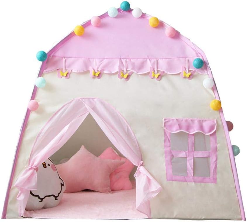 heirao4072 Kids Play Tent Girls Pink Princess Castle Portable Playhouse,large Space Can Accommodate 3-4 Children,breathable And Anti-mosquito