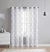 VCNY Home 2 Pack Charlotte Embroidered Quatrefoil Trellis Semi Sheer Curtain Panels - Assorted Colors & Sizes (96 in. Length, Grey)