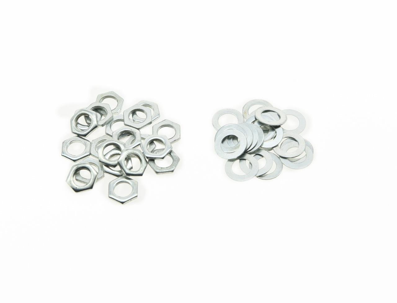 KAISH 20pcs Zinc Metric M8 Guitar Pots Nuts and Washers for 24mm Large Metric Pots
