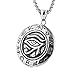 HZMAN Men's Stainless Steel Egypt Eye of Horus Symbol of Protection Pendant Necklace (Silver)
