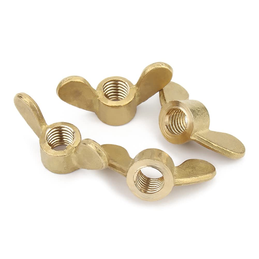 CONPHERON Brass Wing Nuts M3-M12 Copper Butterfly Wing Nuts M3, 6 Pack