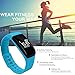 InnKoo Waterproof Activity Tracker, U8 Fitness Tracker Pedometer Watch Steps Calories Counter Smart Bracelet Wristband Sports Band Sleep Tracker, for Women Men Kids Seniors Bluetooth Sync (Blue)