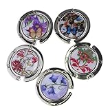 UNIQLED Pack of 5 Assorted Color Flower Womens Bag Purse Hook Folding Handbag Hanger