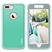 ULAK iPhone 7 Plus Case, Slim Shockproof Flexible TPU Bumper Case Durable Anti-Slip Slim Front and Back Hard Protective Cover for Apple iPhone 7 Plus 5.5 inch Mint/Grey