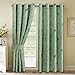 H.VERSAILTEX Blackout Curtains for Bedroom 84 Inches Length Thermal Insulated Birds Rustic Printed Curtain Drapes for Living Room Energy Efficient Room Darkening Home Decoration Pair 2 Panels, Sage