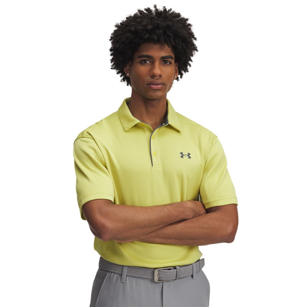 Under Armour Men's Tech Polo, Yellow Shade/Pitch Gray, 3XLT Image