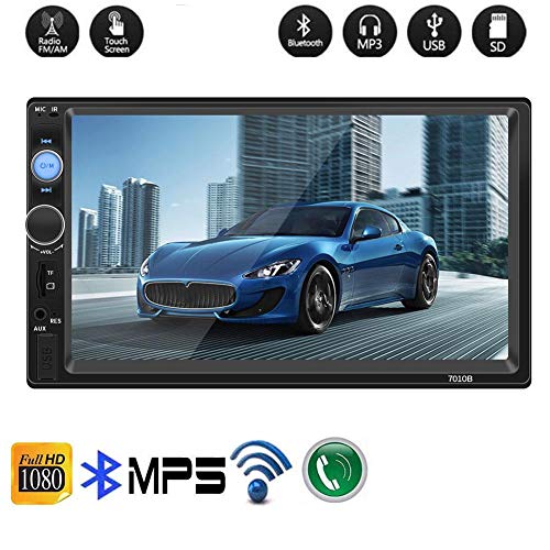 VOVI Car Stereo with 7 Inch 2 DIN Car Bluetooth Stereo Radio Car Mp5 Card Player Connected to The Camera Bluetooth Call Reversal Priority for Car