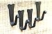 Wrought Iron Hooks For Hanging -Set of 4- Black Hand Forged Wrought Iron Hooks Cup Hooks