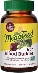 MegaFood Blood Builder Iron Supplement, Energy Support, Vegan, 30 Tablets | Clinically Shown to Increase Iron Levels Without 