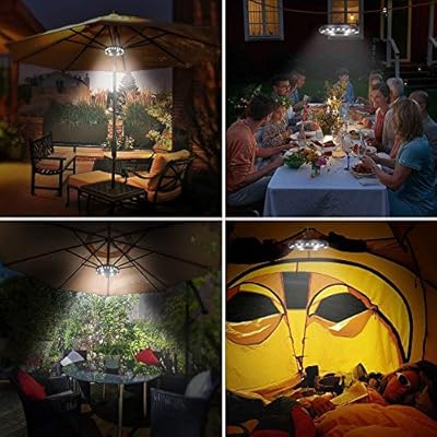 Amazon Com Oyoco Patio Umbrella Light 3 Brightness Modes Cordless 28 Led Lights At 200 Lumens 4 X Aa Battery Operated Umbrella Pole Light For Patio Umbrellas Camping Tents Or Outdoor Use 28led Bright White Home Improvement