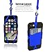 Universal Lanyard Cell Phone Neck strap Case Cover Holder Wrist Strap With ID Card Slot For iPhone 6 6S 7 Plus Galaxy S7 S7 Edge Note 3 4 5 and Other Mobile Phones (Blue)