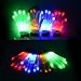 Vbiger LED Gloves Knit Gloves Party Light Show Gloves Finger Lights Toys Christmas Gift for Men Women