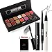 MAANGE Eye Enhancing Kit, 14 Colors Eyeshadow Palette with Matte and Shimmer, Eyeliner Pen, Eyebrow Pencil, Eyelash Mascara and Makeup Bag
