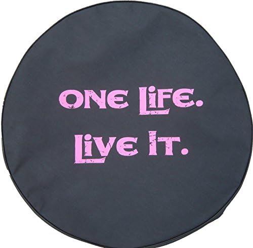 SpareCover BR-one-life-27-pink Brawny Pink on Denim 27" USA made soft tire cover, 1 Pack